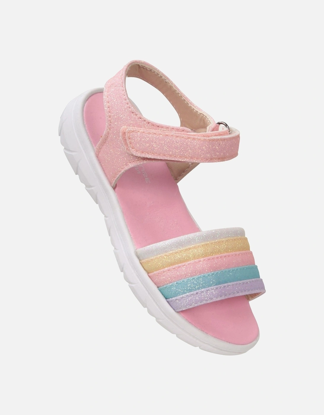 Girls Rainbow Leather Sandals, 6 of 5