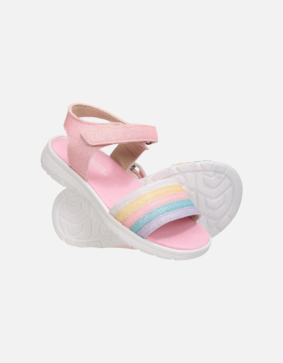 Girls Rainbow Leather Sandals