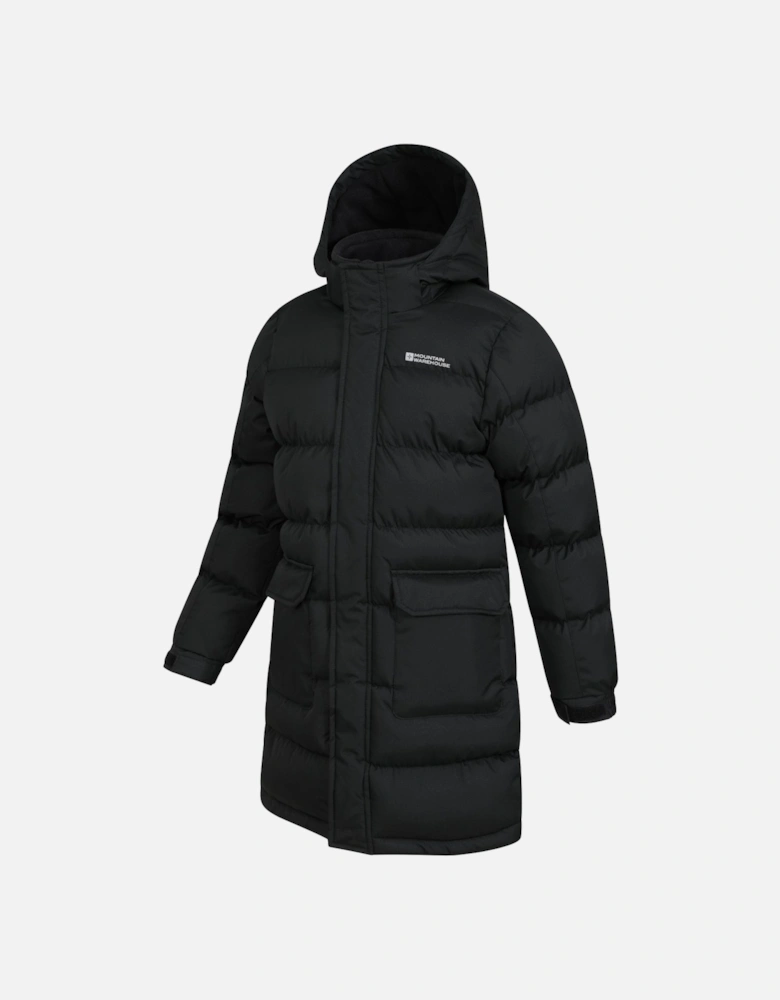 Childrens/Kids Water Resistant Longline Padded Jacket