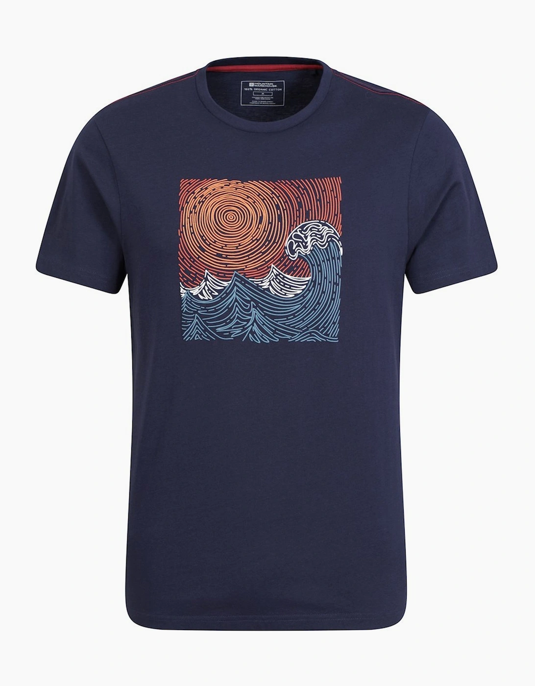 Men's Mountain Warehouse Mens Tidal Wave Organic Cotton T-Shirt - Navy - Size: 40/Regular