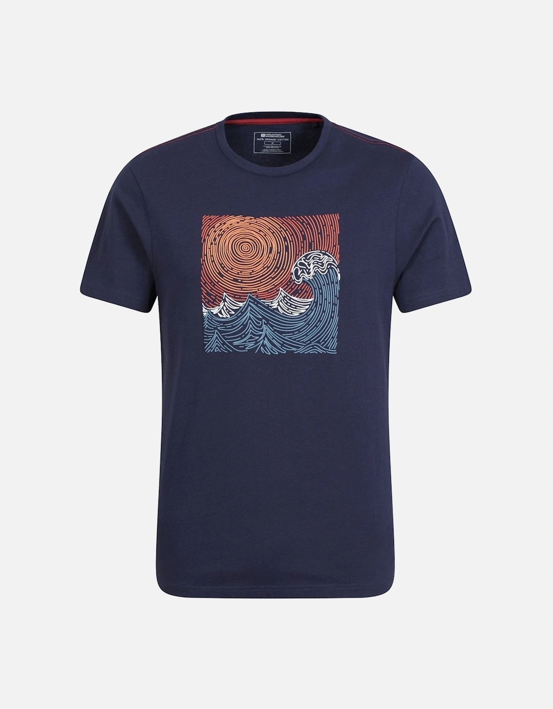 Mens Tidal Wave Organic Cotton T-Shirt, 6 of 5