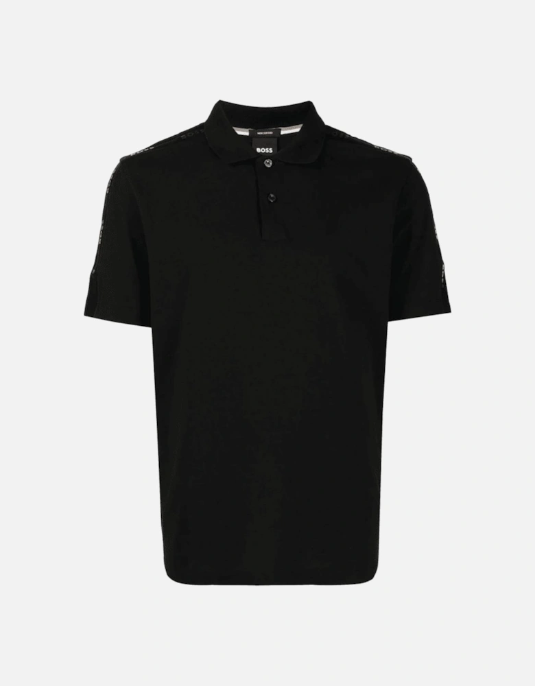 Parlay 175 Cotton Tape Logo Black Polo Shirt
