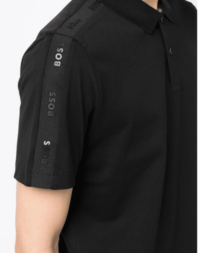 Parlay 175 Cotton Tape Logo Black Polo Shirt
