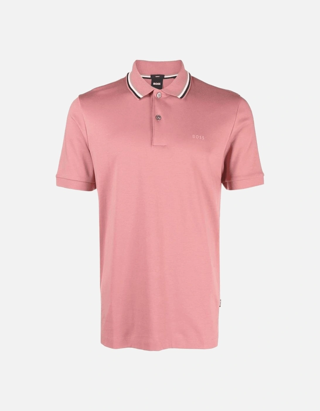 Penrose 38 Cotton Rubberised Logo Pink Polo Shirt, 4 of 3