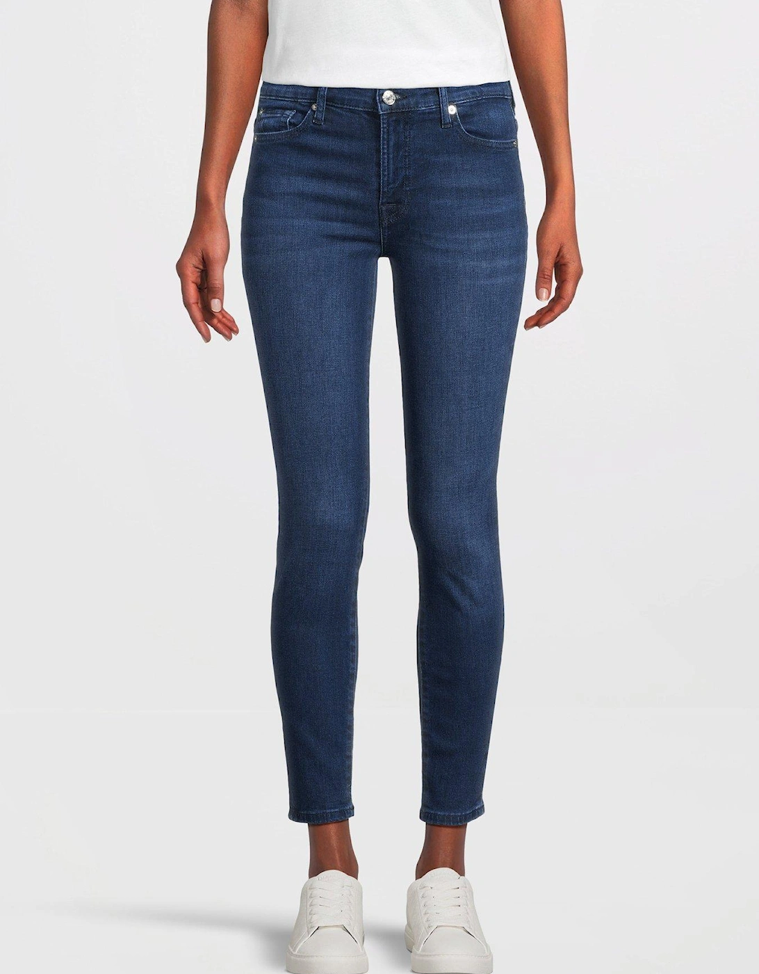 High Waist Skinny Crop Jeans - Dark Blue, 3 of 2