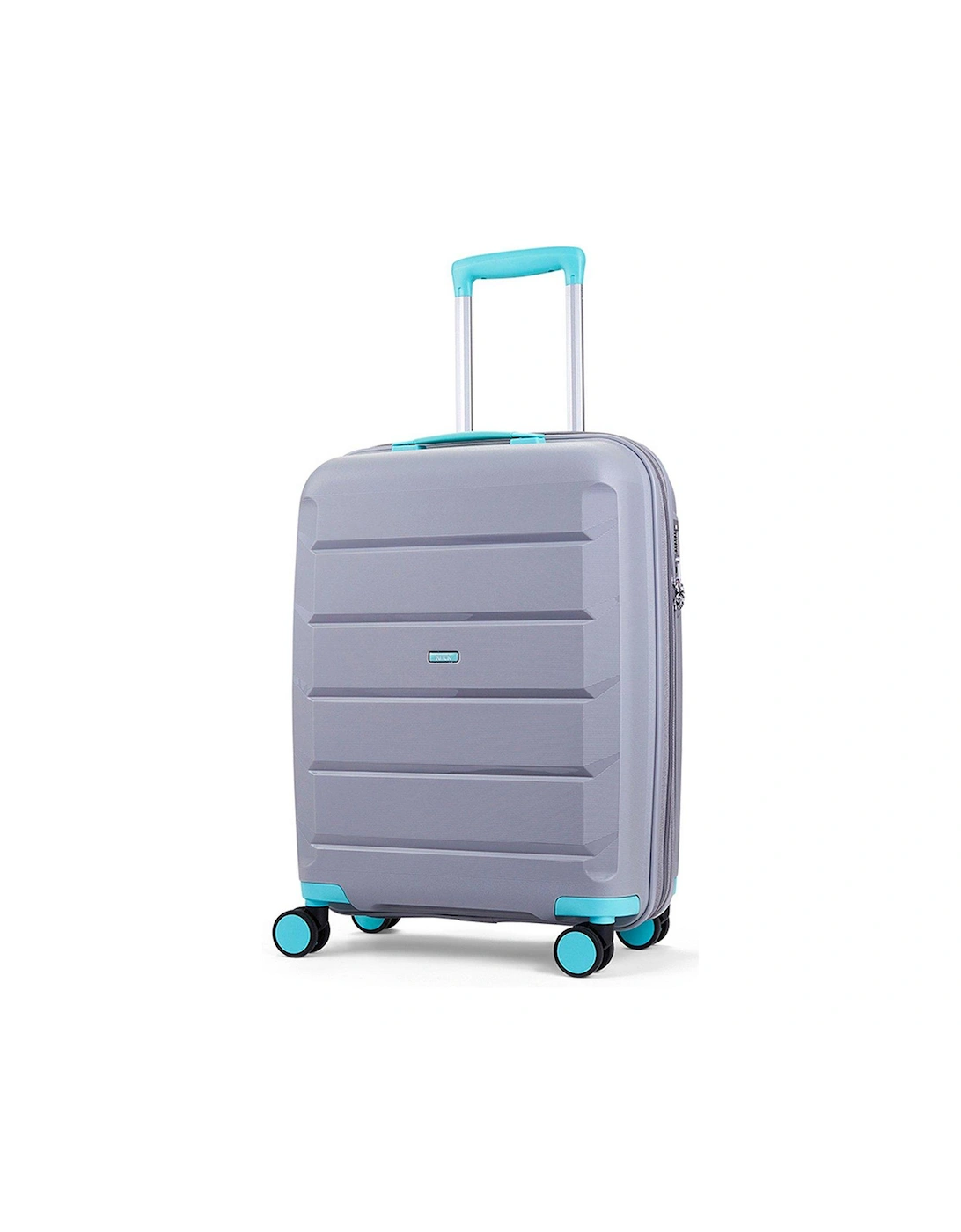 Tulum Hardshell 8-wheel spinner Medium Suitcase -Grey/Aqua, 3 of 2