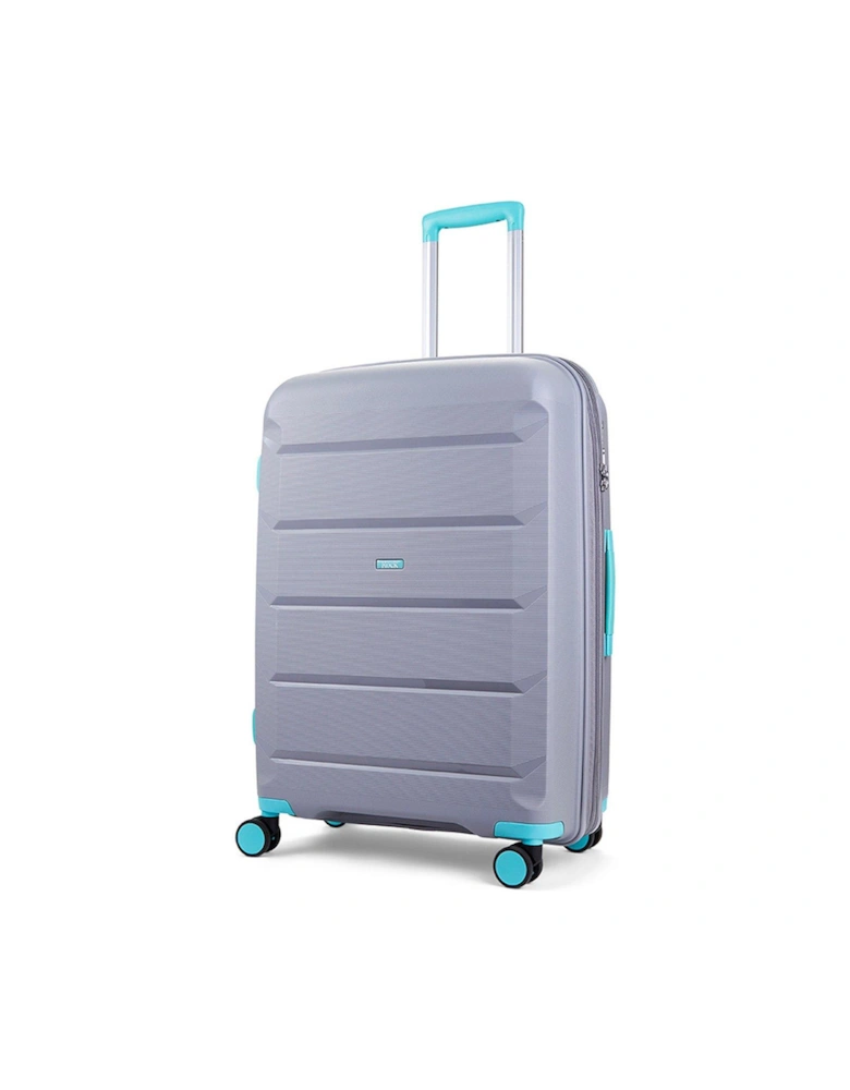 Tulum Hardshell 8-wheel spinner Large Suitcase -Grey/Aqua