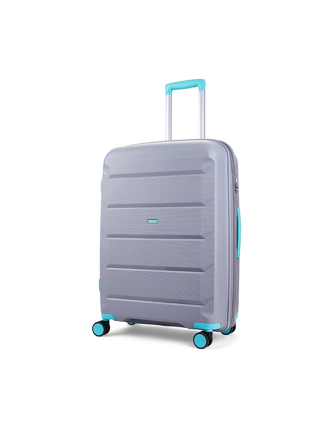 Tulum Hardshell 8-wheel spinner Large Suitcase -Grey/Aqua, 3 of 2