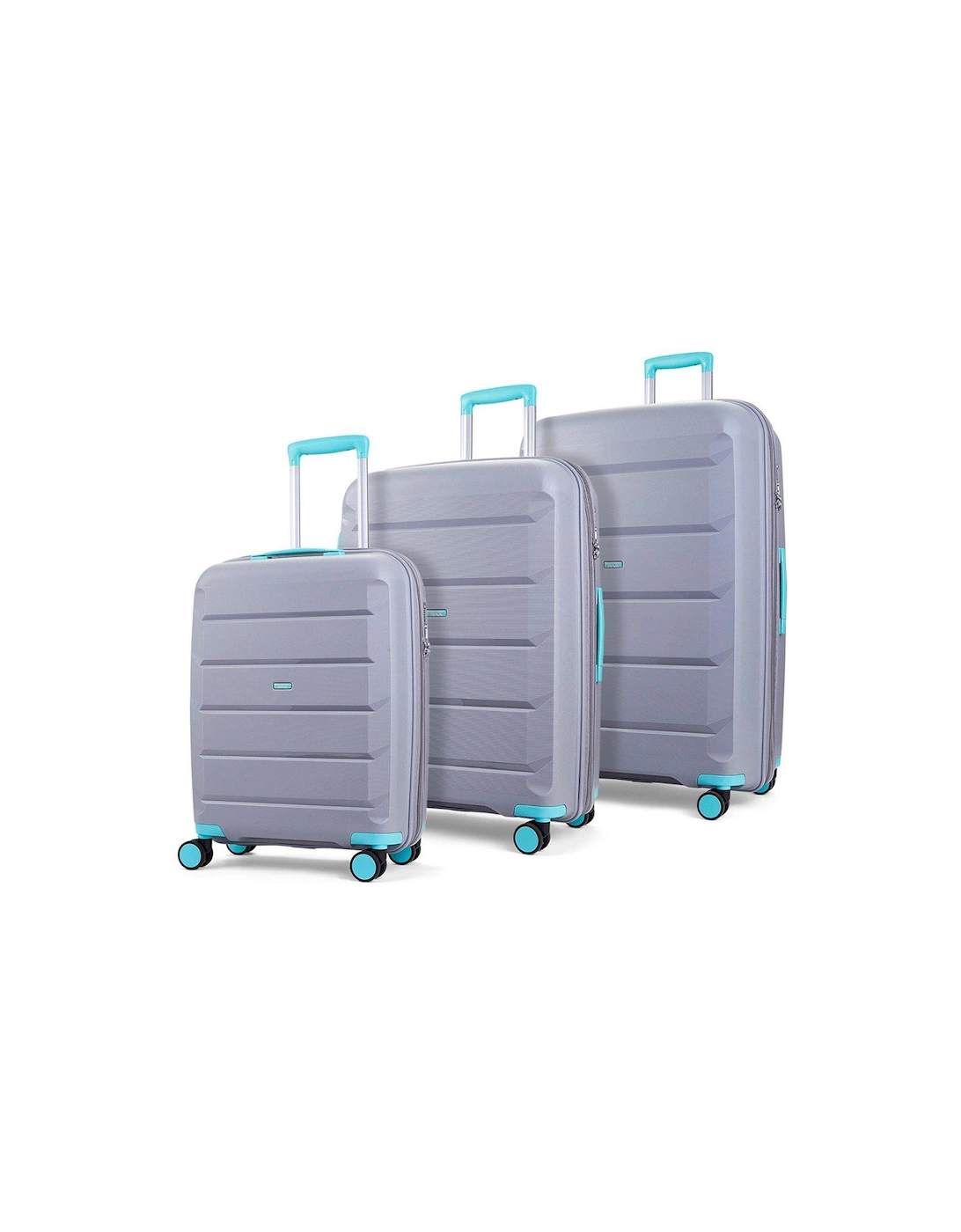 Tulum Hardshell 8-wheel spinner Small Suitcase -Grey/Aqua, 2 of 1