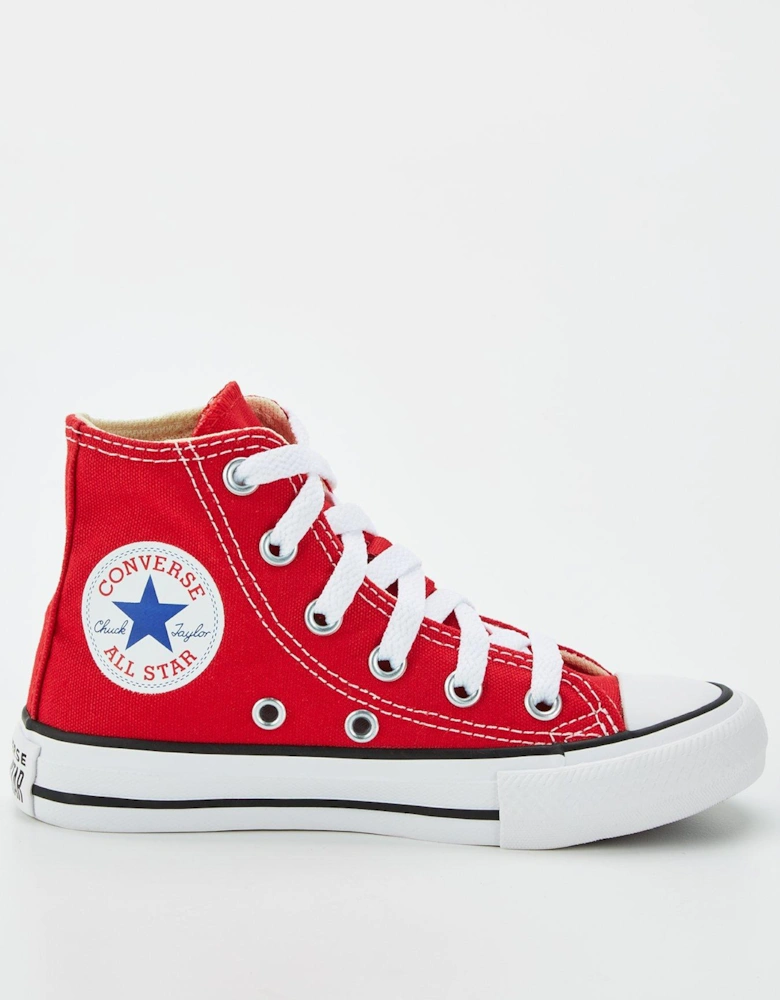 Kids Unisex Hi Top Trainers - Red