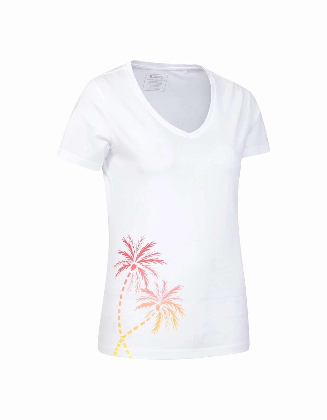 Womens/Ladies Palm Tree V Neck T-Shirt