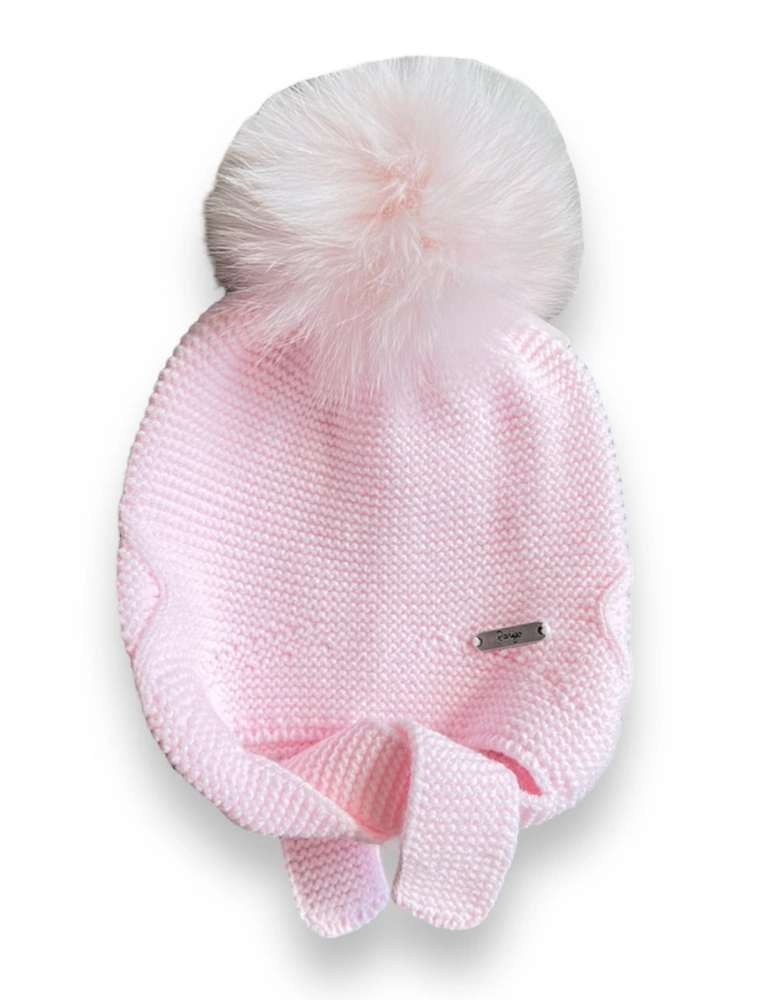 Pink Fur Tie Hat