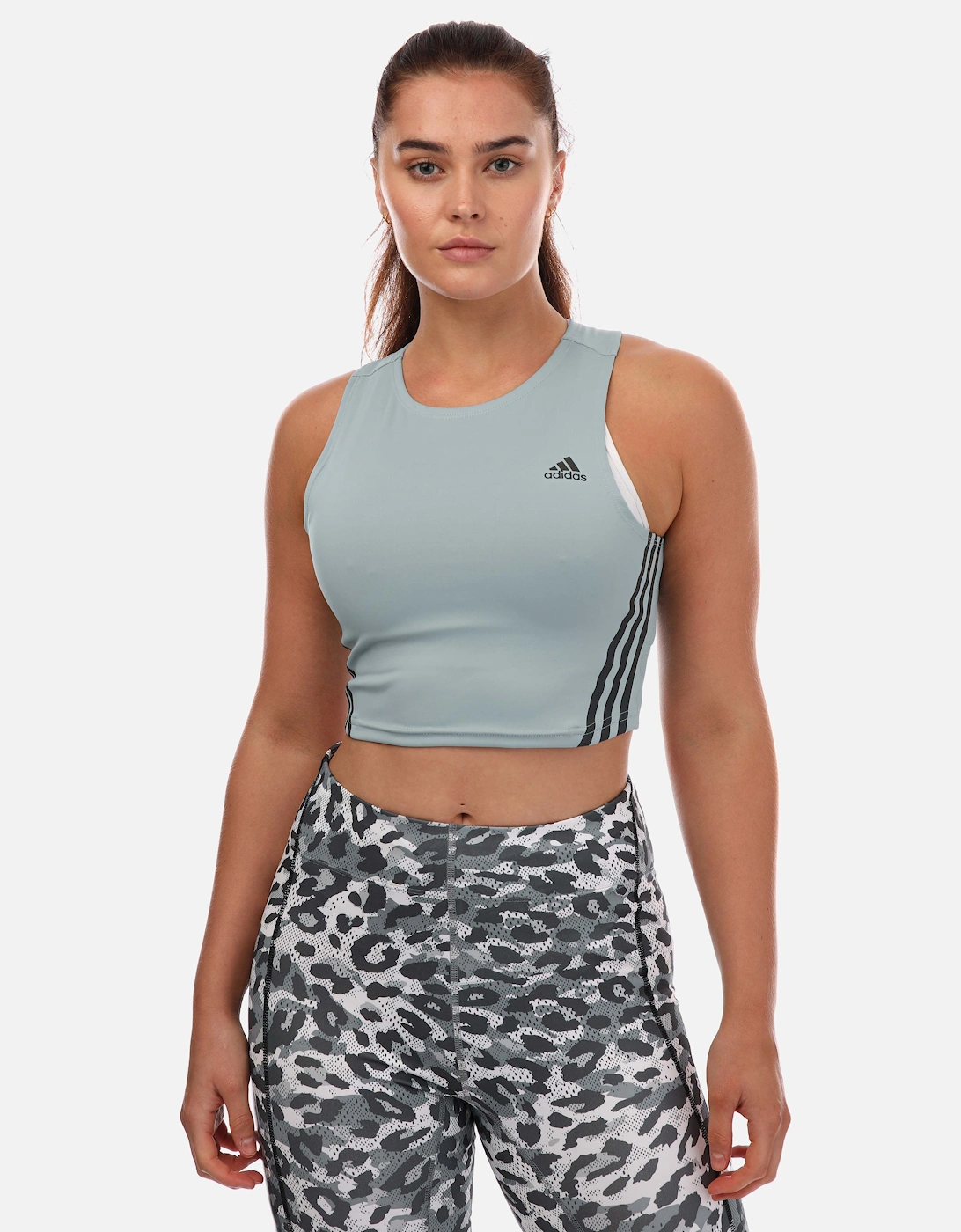 Womens Run Icons 3-Stripes Cooler Running Crop Top, 5 of 4