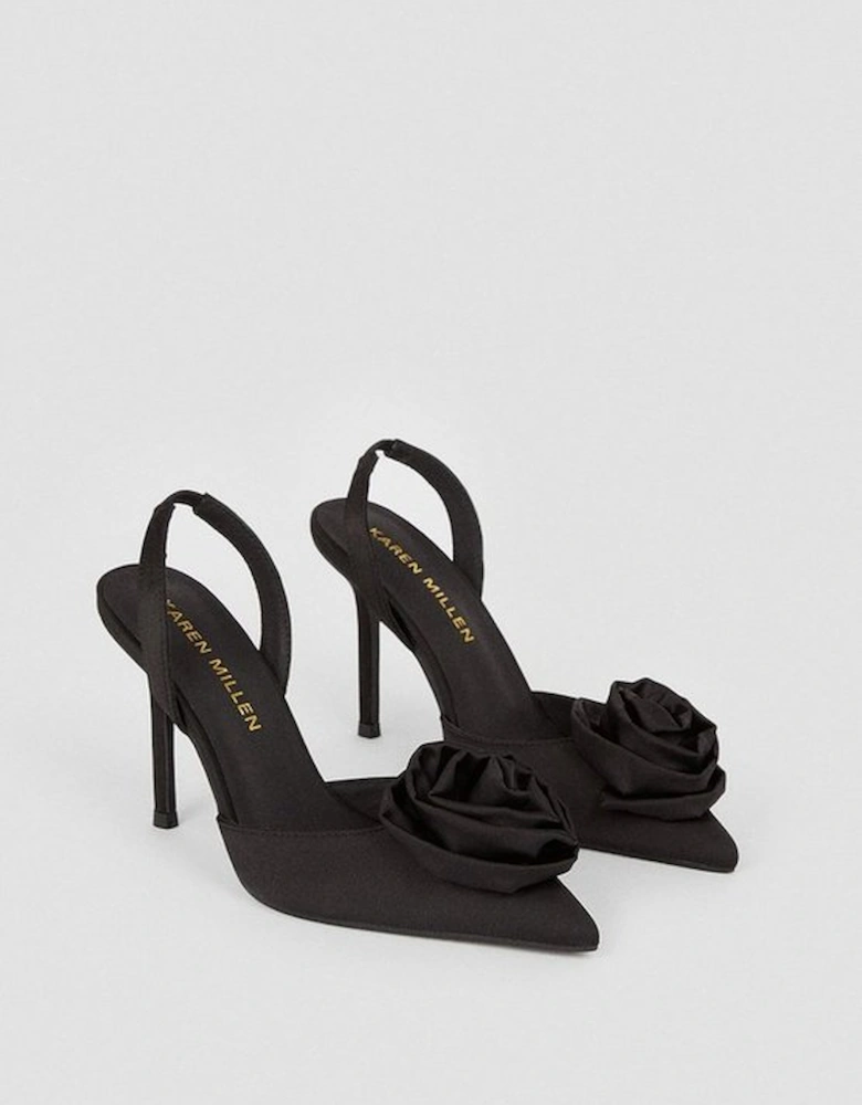 Flower Detail Court Slingback Heel