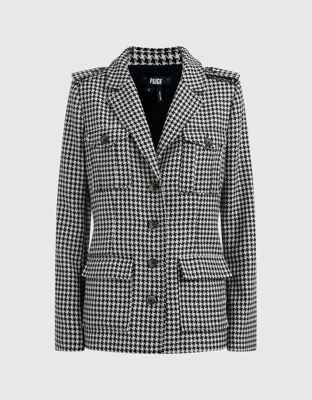 Paige Dogtooth Single Breasted Jacket, 2 of 1