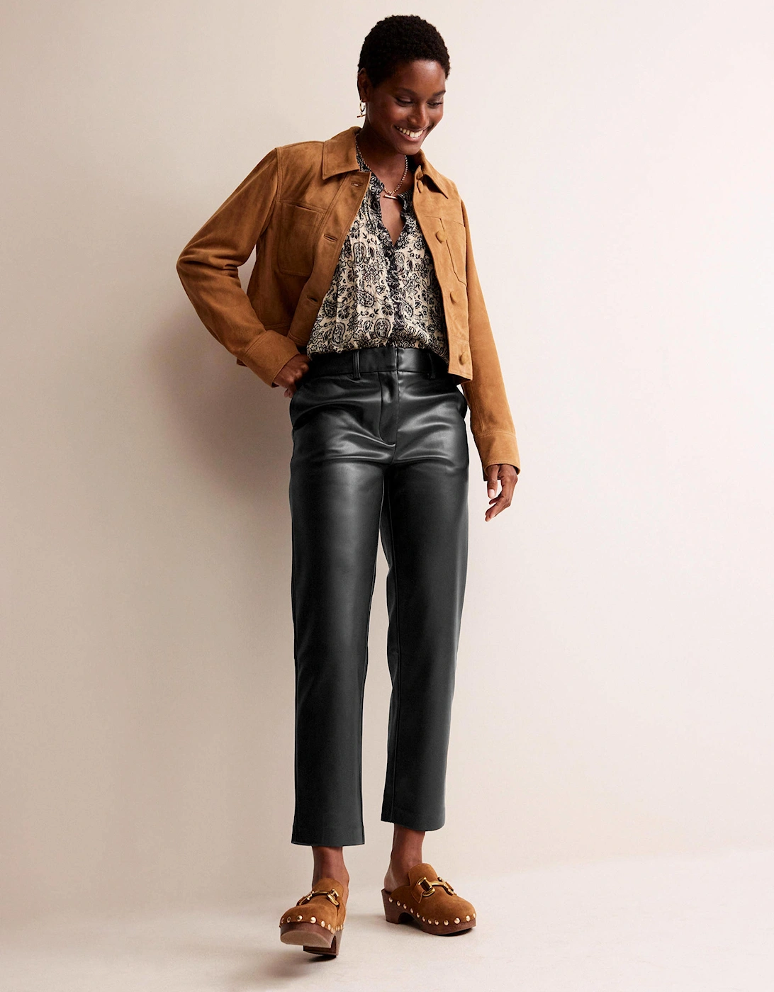 Tapered Faux-Leather Trousers, 6 of 5