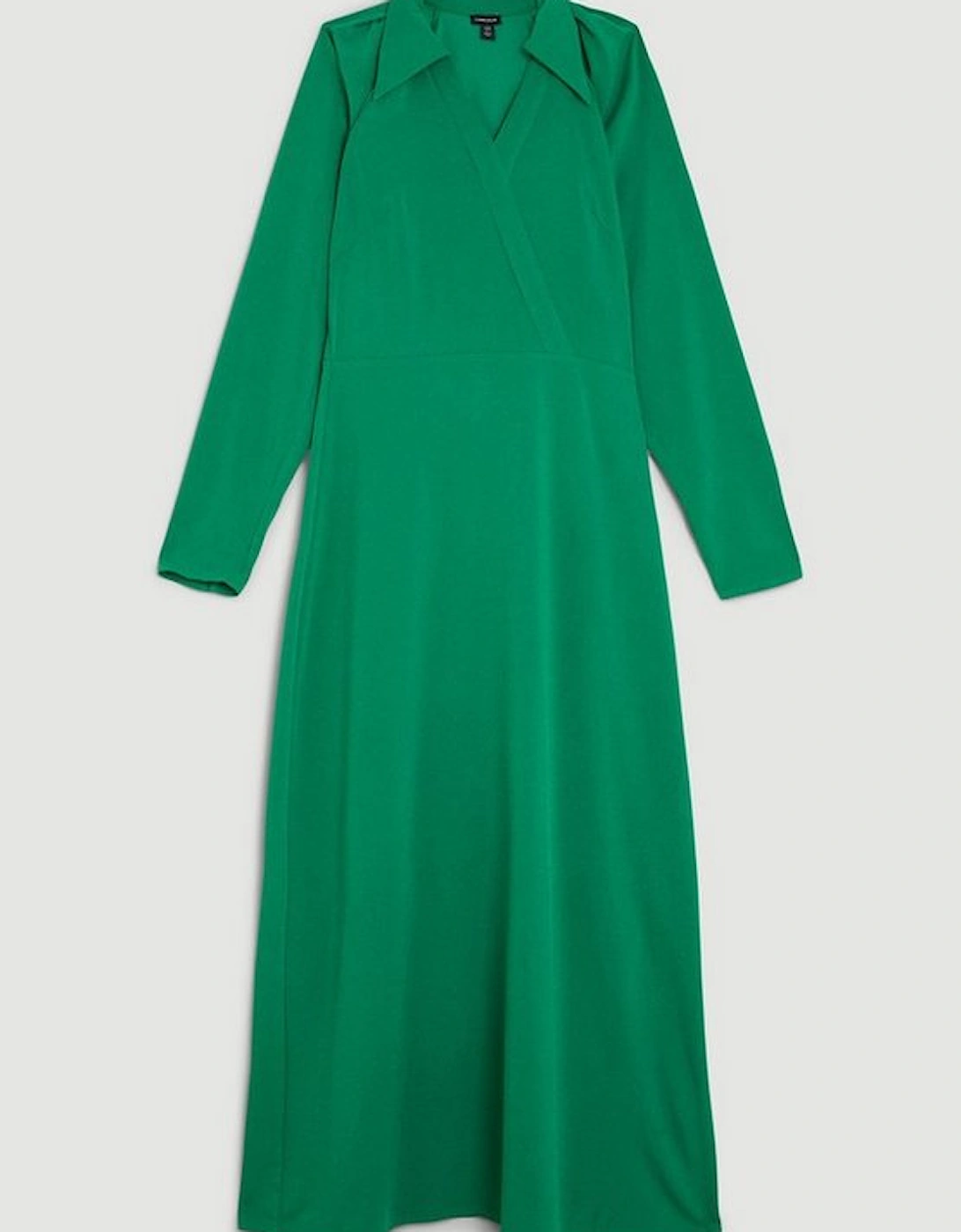 Jersey Crepe Batwing Long Sleeve Maxi Dress