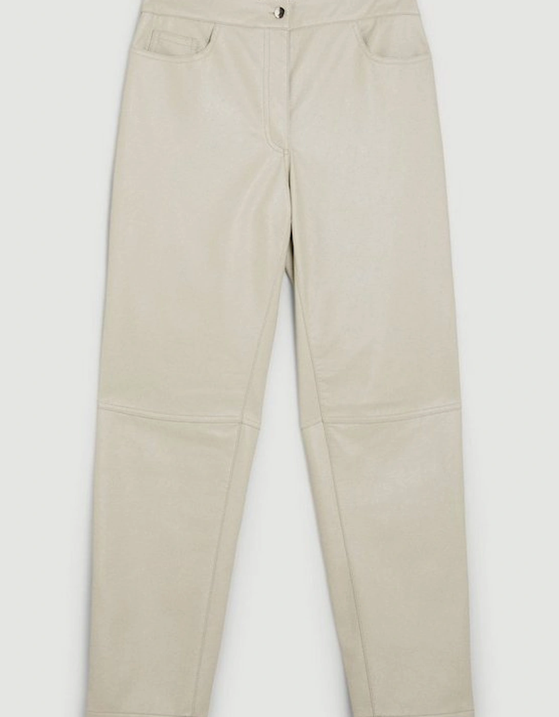 Faux Leather 5 Pocket Western Straight Leg Trousers