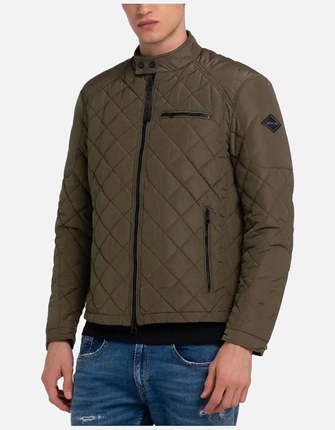 Quilted Biker Style Jacket Khaki, 5 of 4
