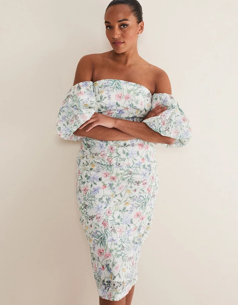 Stevie Floral Bodycon Midi Dress