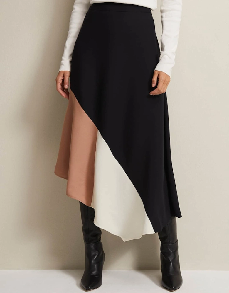 Zelaina Asymmetric Midi Skirt