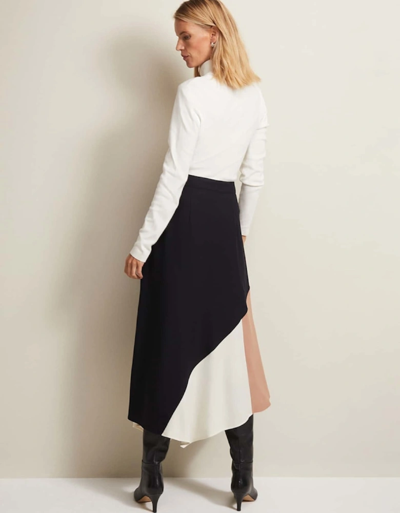 Zelaina Asymmetric Midi Skirt