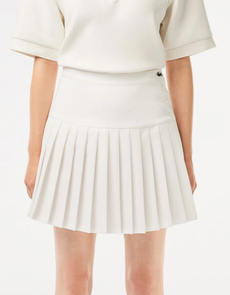 Pleated Twill Mini Skirt