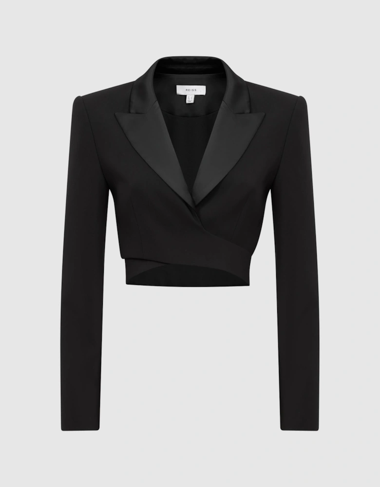 Satin Cropped Tux Top