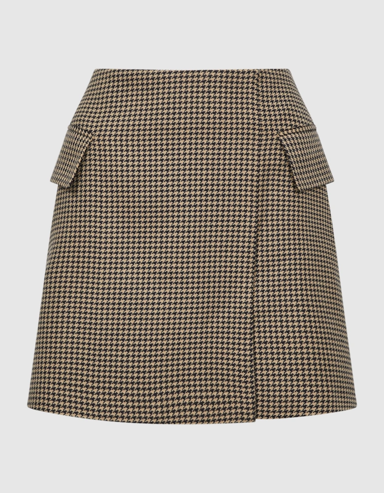 Wool Dogtooth Mini Skirt