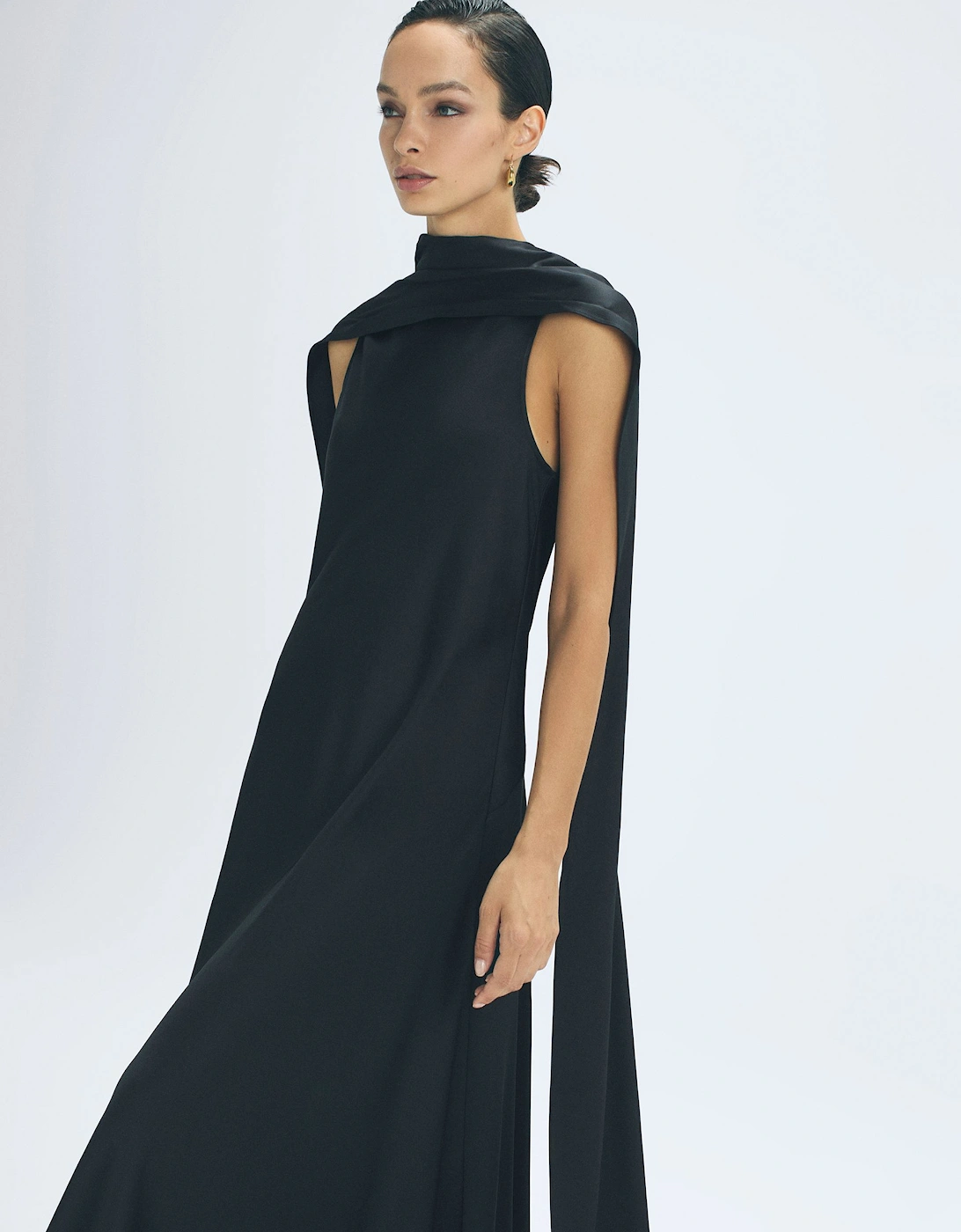 Atelier Duchess Satin Cape Maxi Dress, 2 of 1