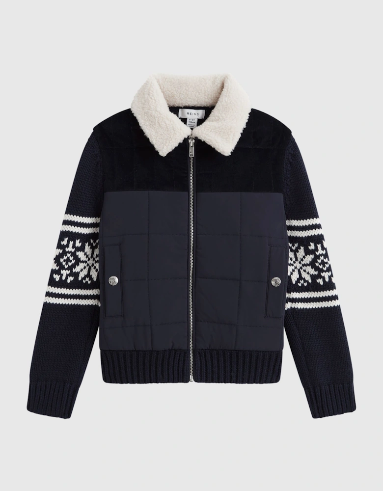 Hybrid Knitted-Quilted Fairisle Coat
