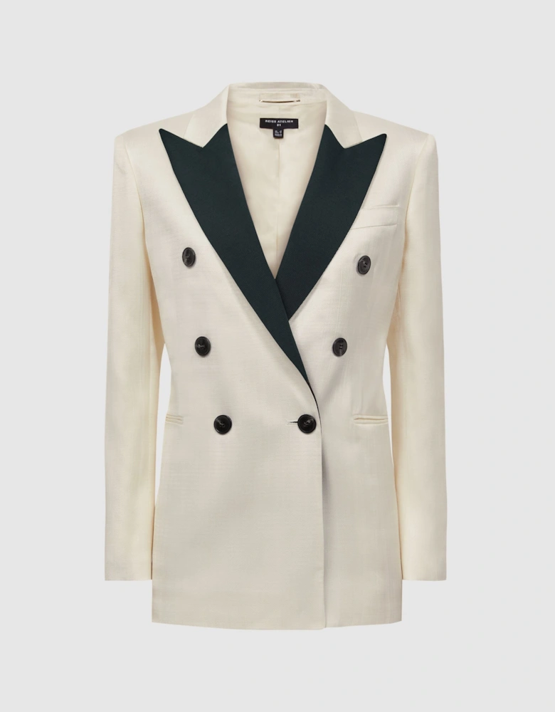 Atelier Fitted Double Breasted Contrast Blazer