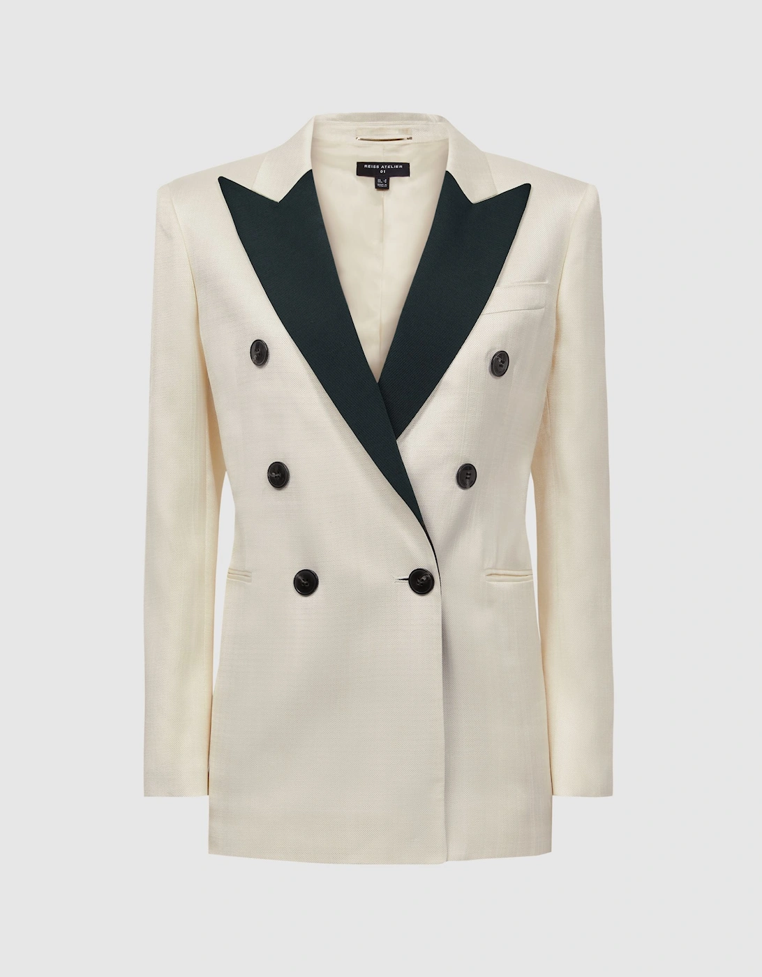 Atelier Fitted Double Breasted Contrast Blazer, 2 of 1