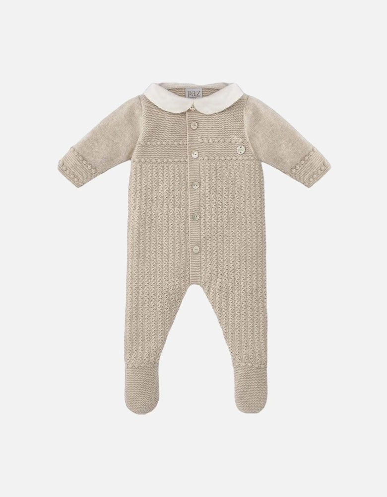 Baby Boys Beige Knitted All In One