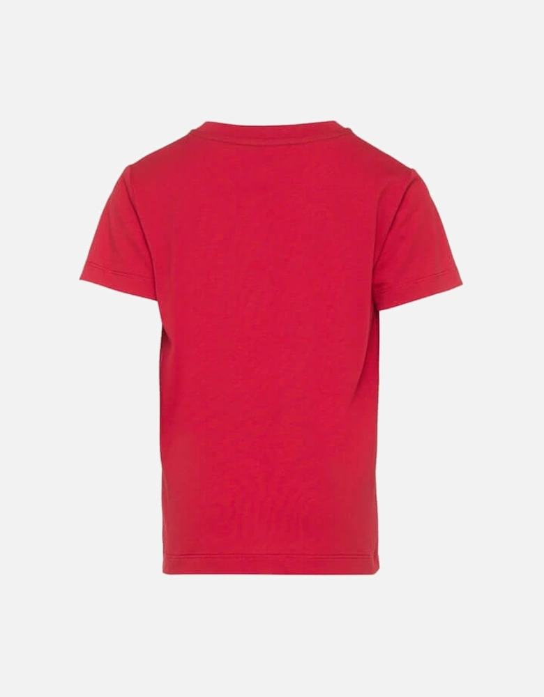 Boys Red Cotton Logo T-Shirt