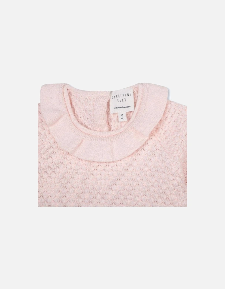 Baby Girls Pink Knitted All In One