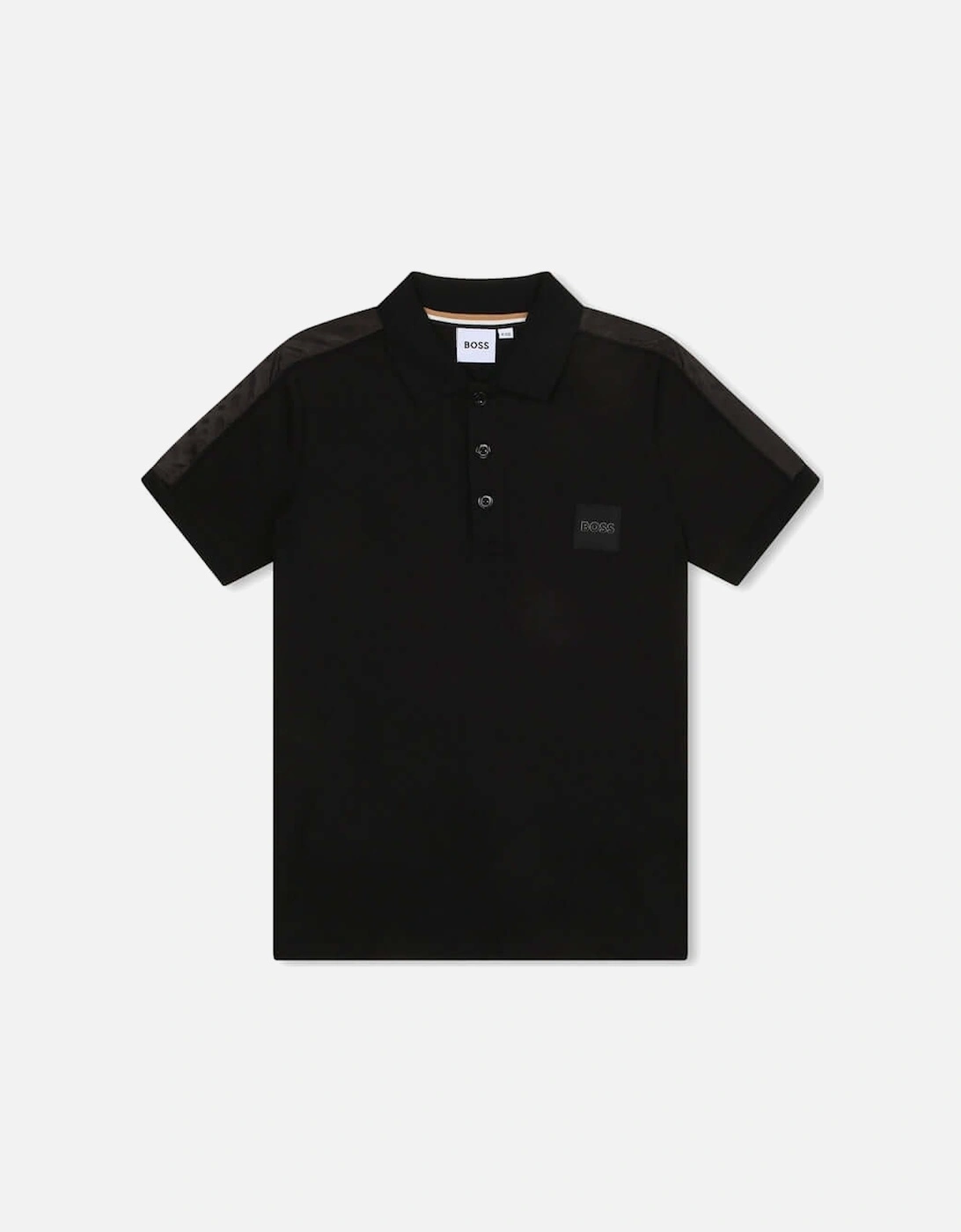 Boys Black Short Sleeve Monogram Polo T-Shirt, 4 of 3