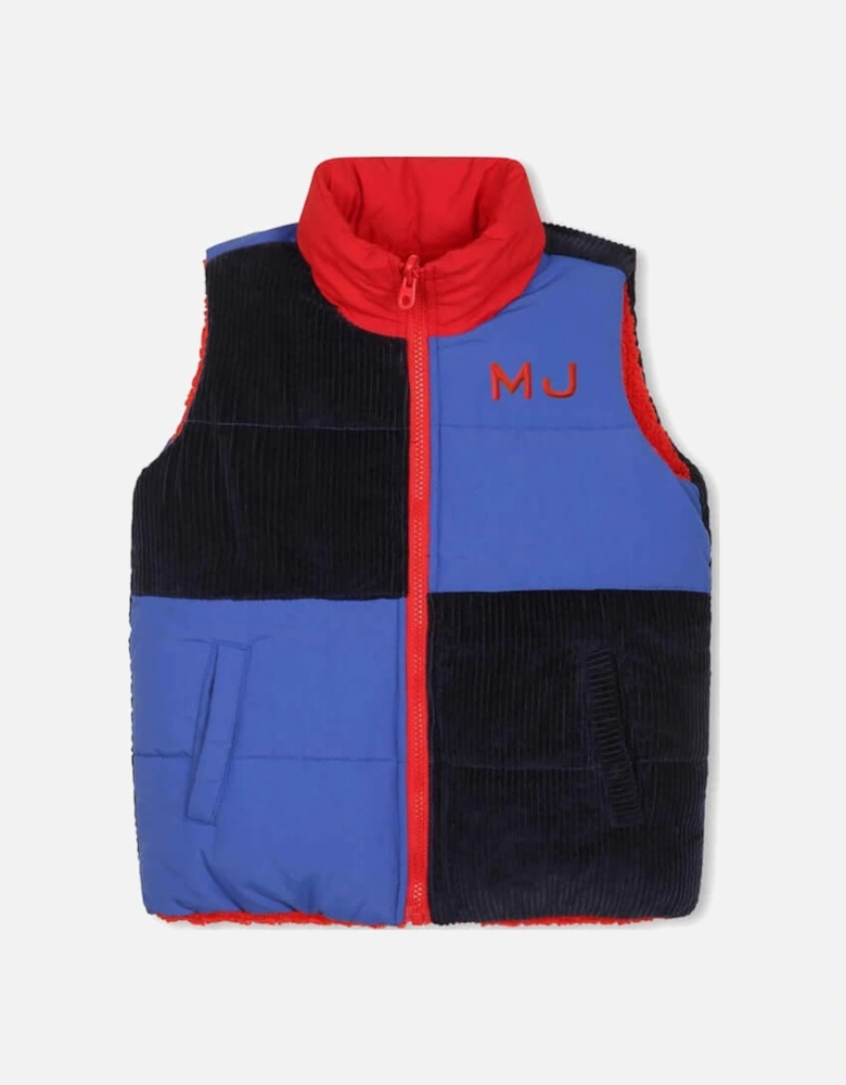 Boys Blue And Red Reversible Gilet