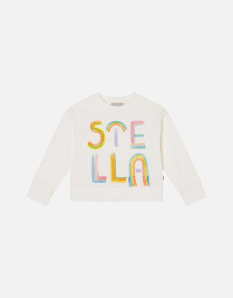 Girls Ivory Stella Print Sweatshirt