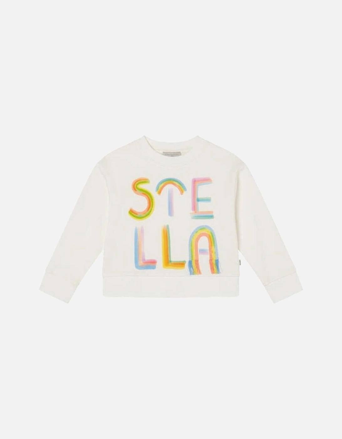 Girls Ivory Stella Print Sweatshirt, 2 of 1