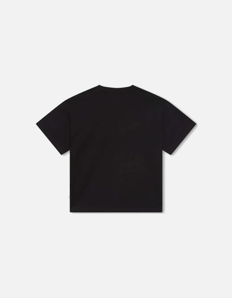 Boys Black Short Sleeve Cotton T-Shirt