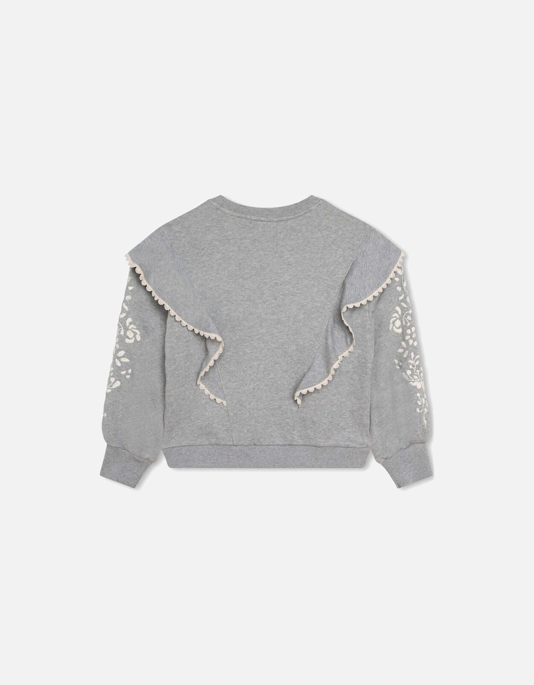 Girls Grey Frill Sweatshirt