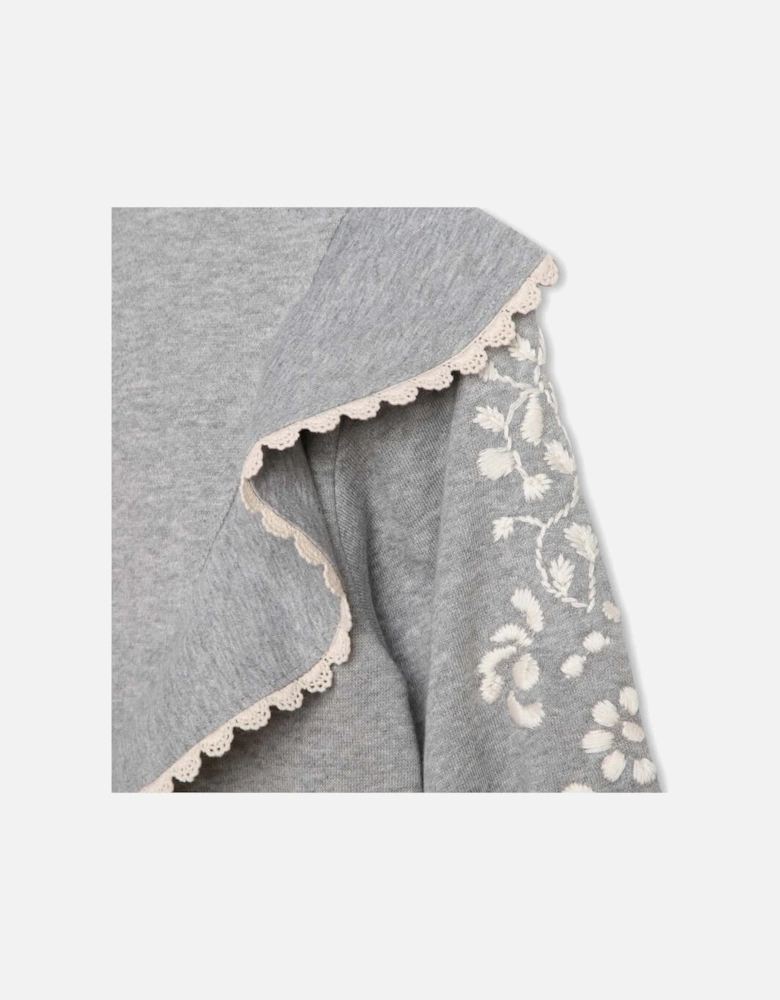 Girls Grey Frill Sweatshirt