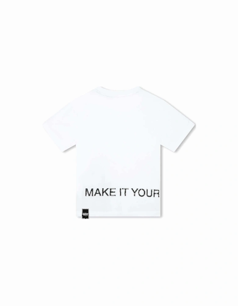 Boys White Short Sleeve T-Shirt