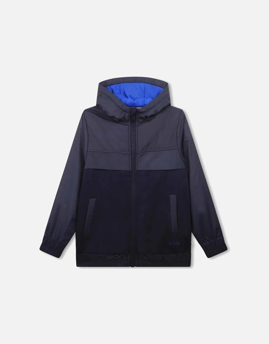 Boys Navy Hooded Jacket, 3 of 2