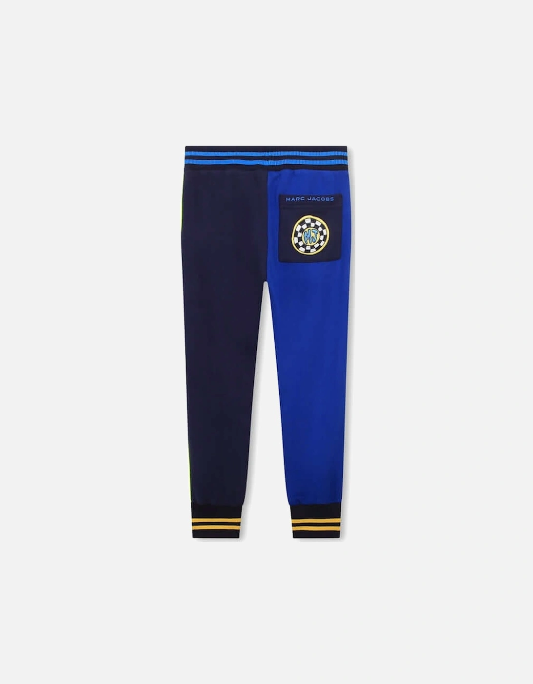 Boys Blue Cotton Patch Jogging Bottoms