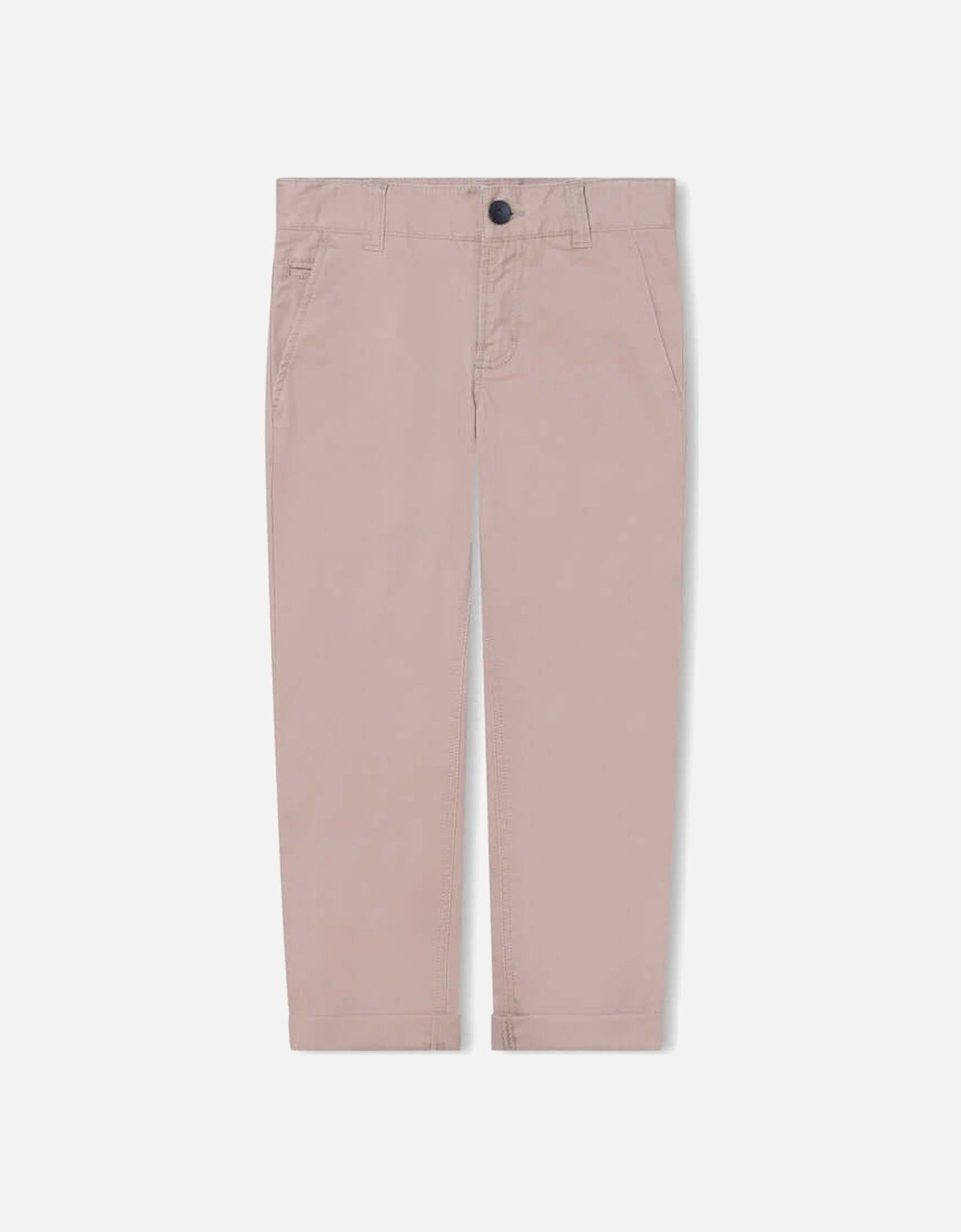 Boys Camel Cotton Chino Trousers, 3 of 2