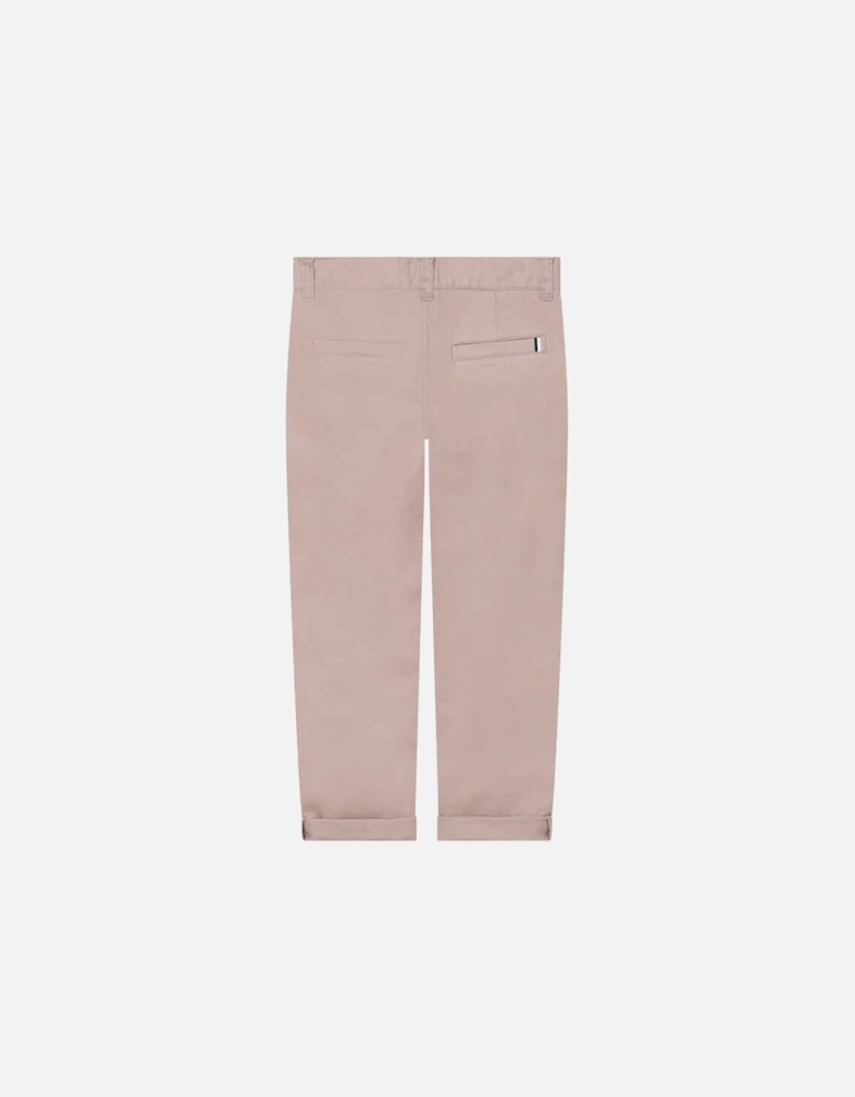 Boys Camel Cotton Chino Trousers