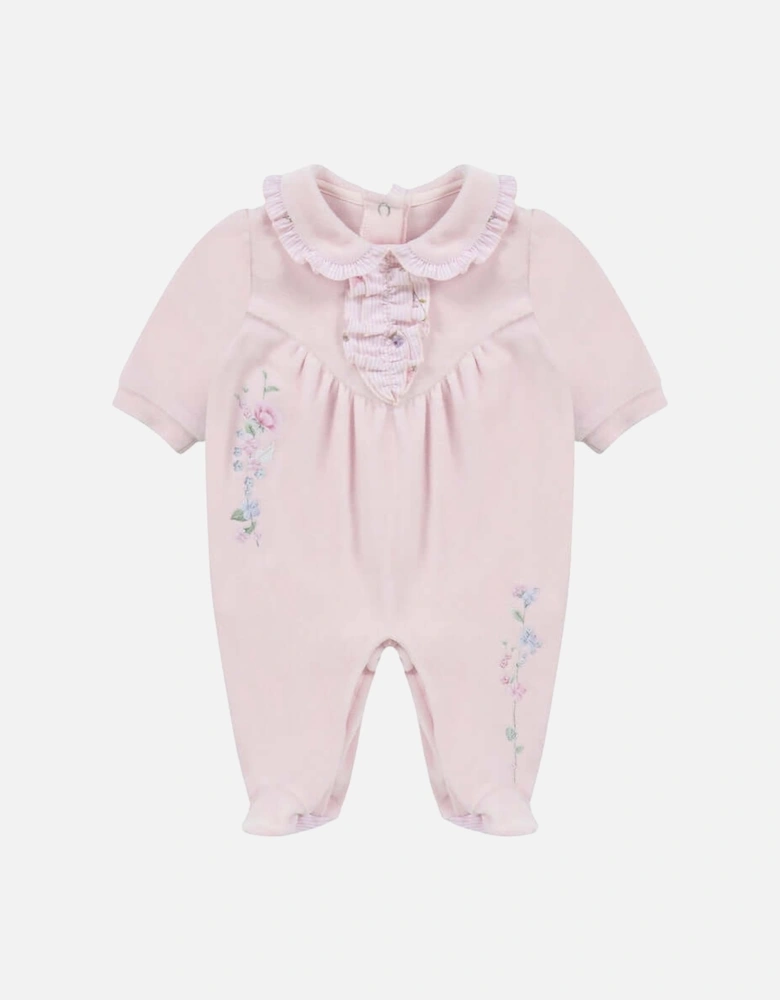 Baby Girls Pink Floral Babygrow