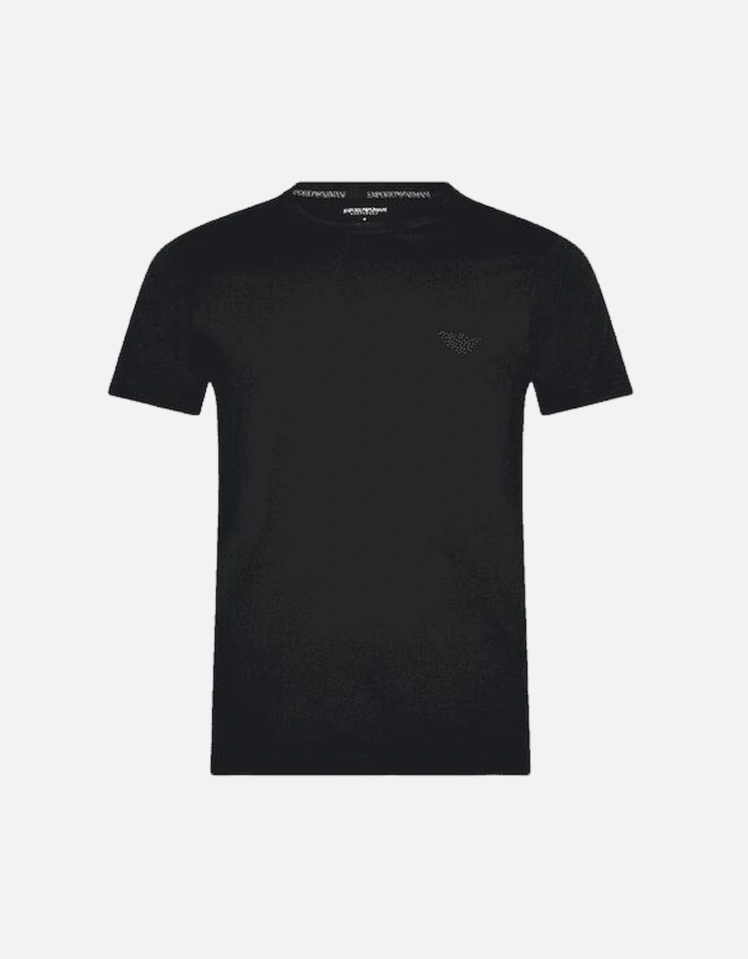 Cotton Rubber Logo Round Neck Black T-Shirt, 4 of 3